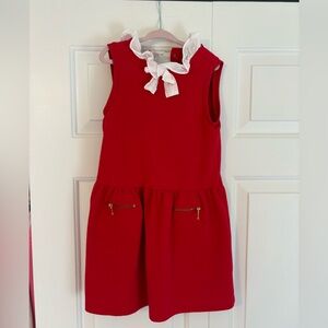 Janie and Jack Bright Red Sleeveless Drop-Waist Dress